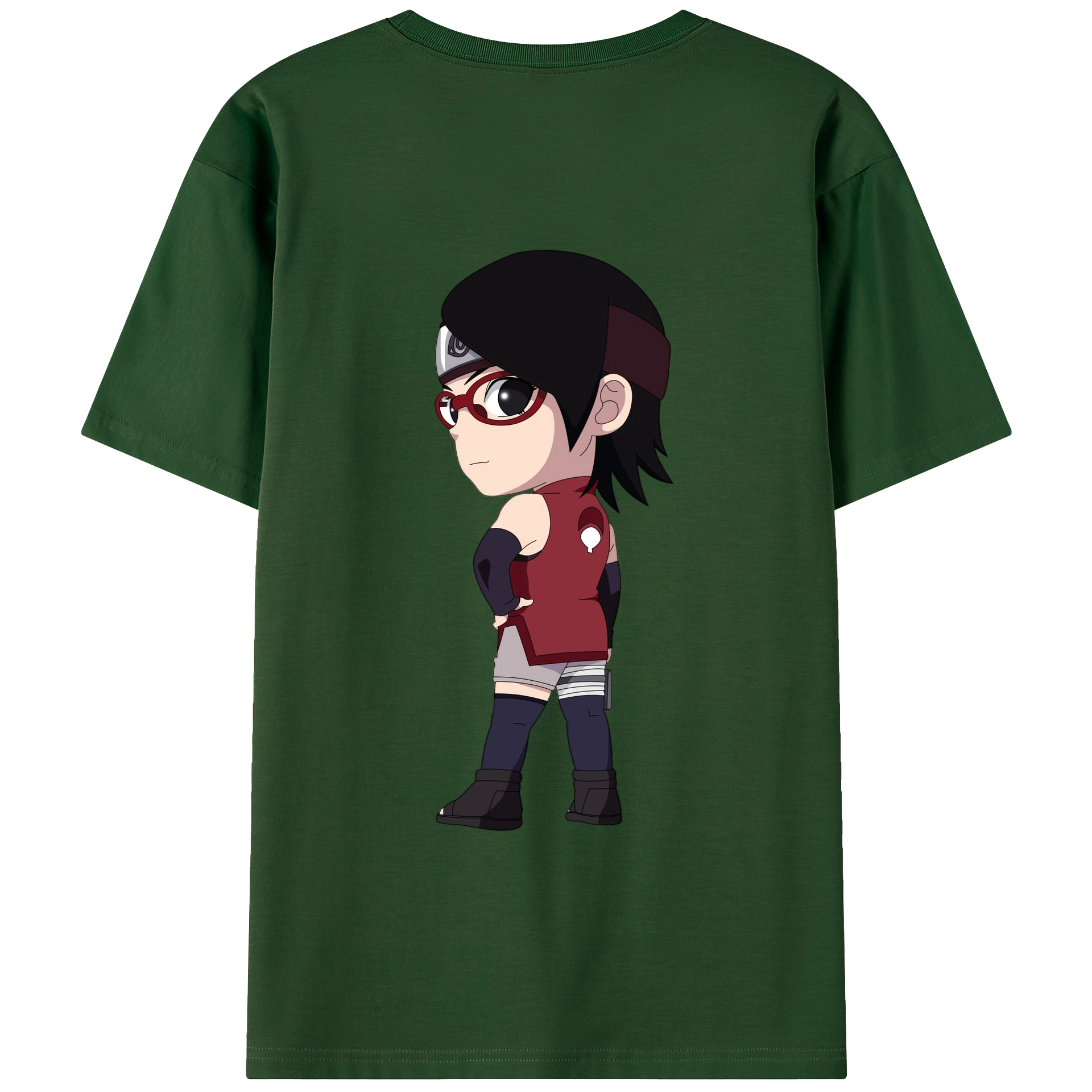 （画像用） NARUTO -ナルト- うちは サラダ Uchiha Sarada 綿100％半袖Tシャツ（背面プリント）
